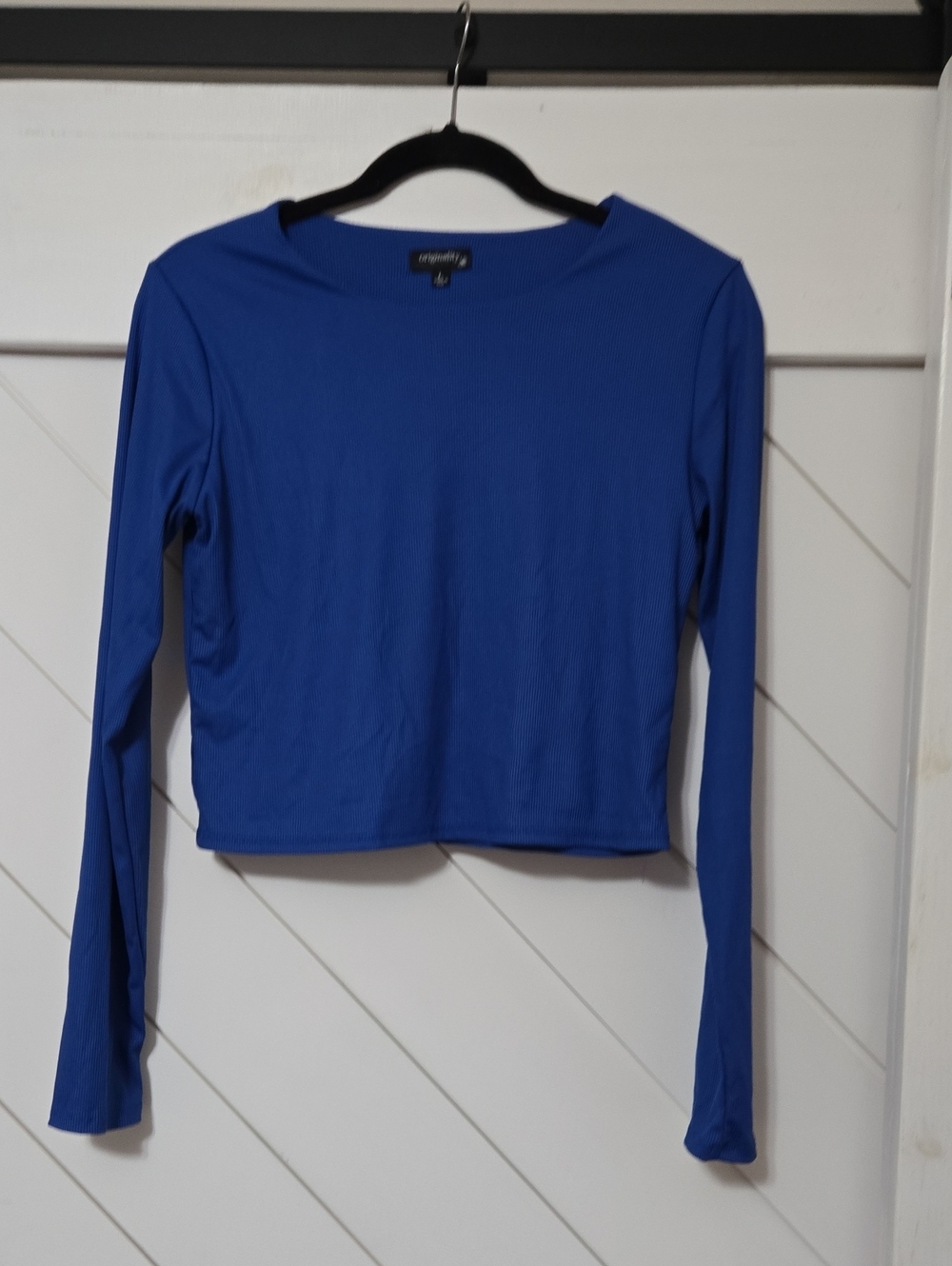 Royal Blue Long Sleeve Crop Top